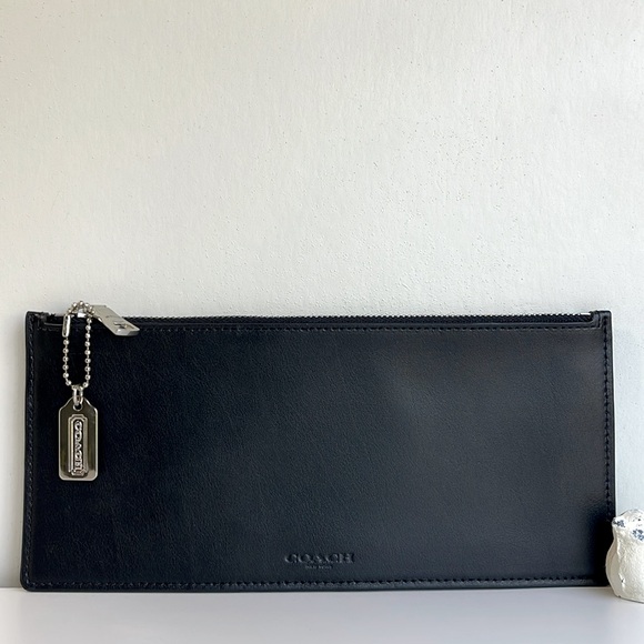 COACH Leather Slim Pouch Clutch - Picture 1 of 14
